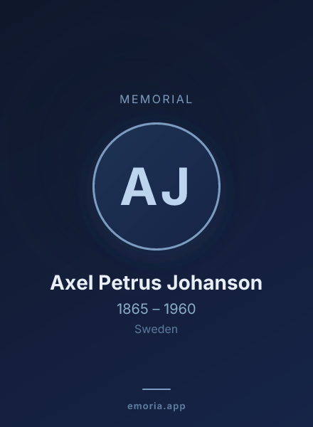 Memorial portrait of Axel Petrus Johanson
