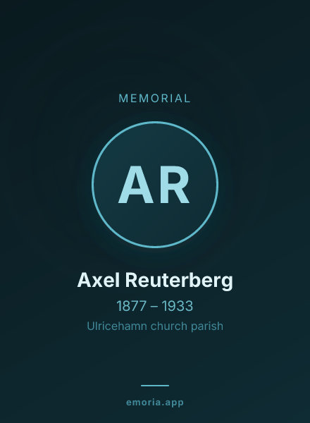 Memorial portrait of Axel Reuterberg