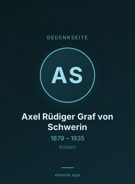 Gedenkportrait von Axel Rüdiger Graf von Schwerin