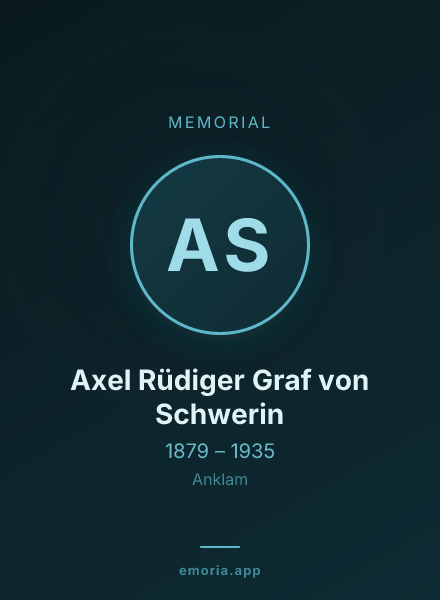 Memorial portrait of Axel Rüdiger Graf von Schwerin