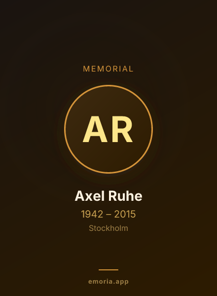 Memorial portrait of Axel Ruhe