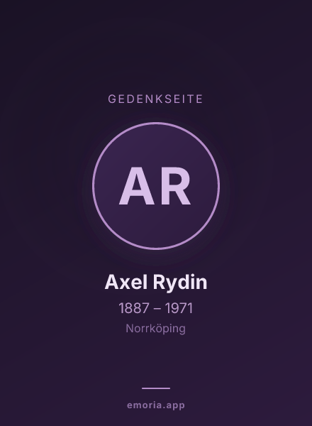 Gedenkportrait von Axel Rydin