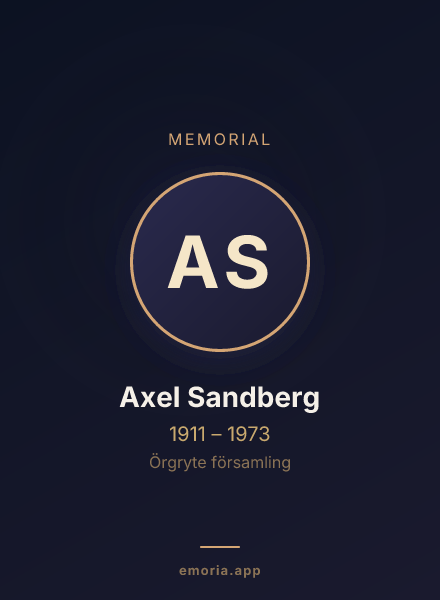 Memorial portrait of Axel Sandberg