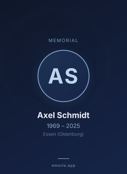 Memorial portrait of Axel Schmidt