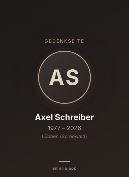 Gedenkportrait von Axel Schreiber