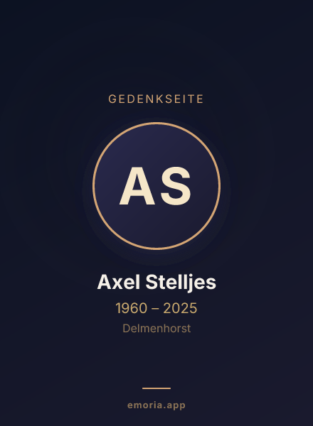 Gedenkportrait von Axel Stelljes