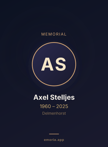 Memorial portrait of Axel Stelljes