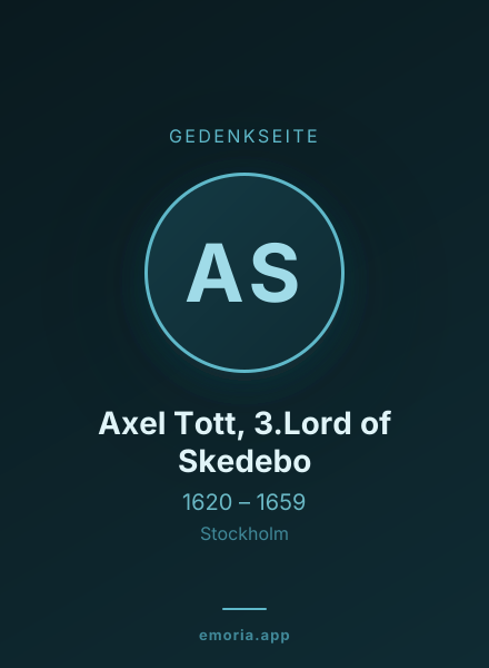 Gedenkportrait von Axel Tott, 3.Lord of Skedebo
