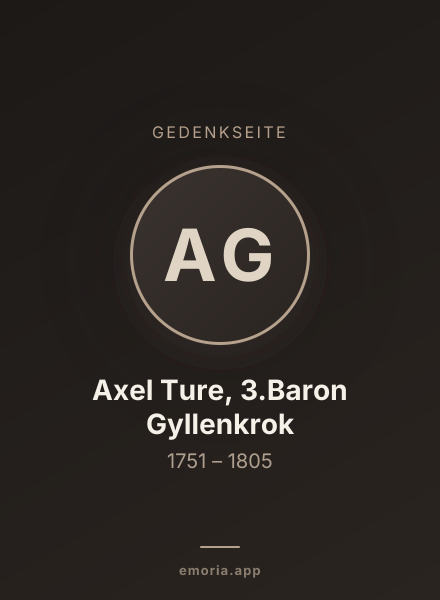 Gedenkportrait von Axel Ture, 3.Baron Gyllenkrok