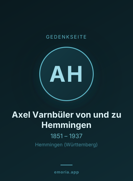 Gedenkportrait von Axel Varnbüler von und zu Hemmingen