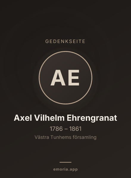 Gedenkportrait von Axel Vilhelm Ehrengranat