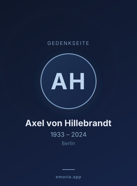 Gedenkportrait von Axel von Hillebrandt