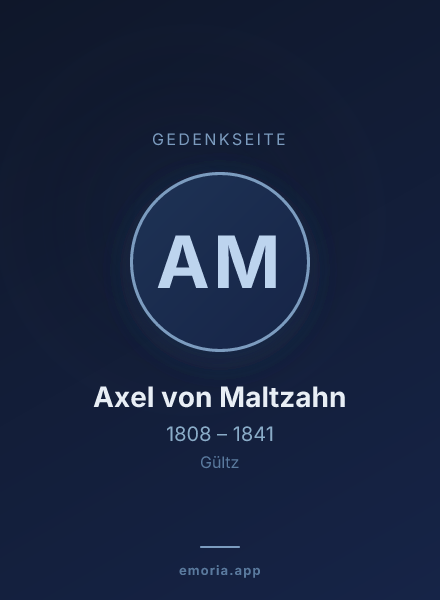 Gedenkportrait von Axel von Maltzahn