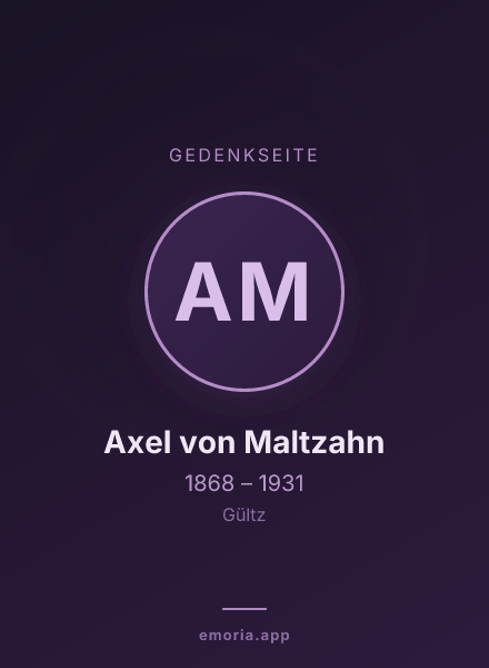 Gedenkportrait von Axel von Maltzahn