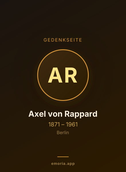 Gedenkportrait von Axel von Rappard