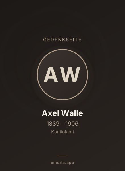 Gedenkportrait von Axel Walle
