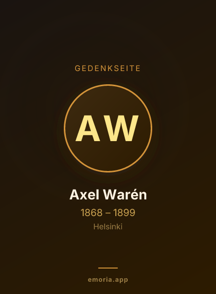 Gedenkportrait von Axel Warén