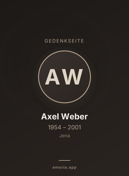 Gedenkportrait von Axel Weber