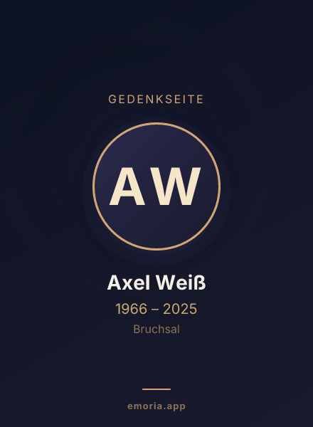 Gedenkportrait von Axel Weiß