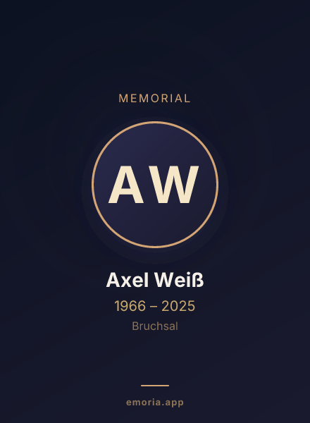 Memorial portrait of Axel Weiß