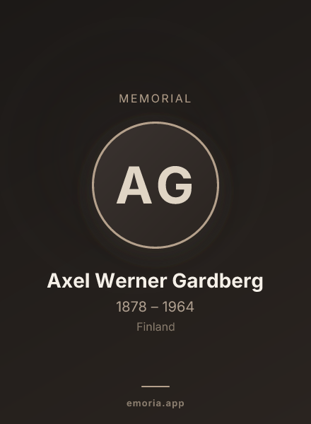 Memorial portrait of Axel Werner Gardberg