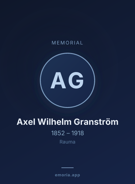 Memorial portrait of Axel Wilhelm Granström