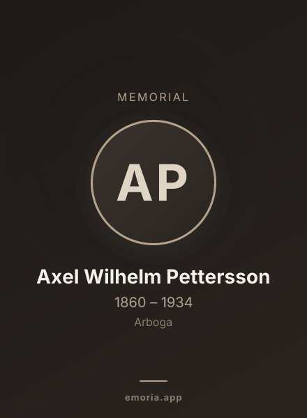 Memorial portrait of Axel Wilhelm Pettersson