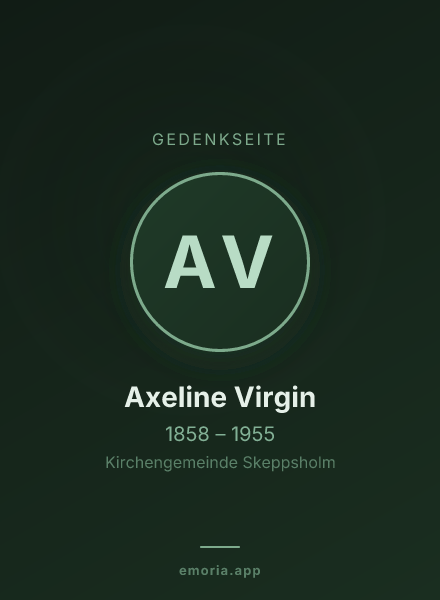 Gedenkportrait von Axeline Virgin