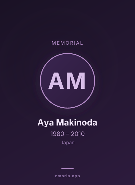 Memorial portrait of Aya Makinoda