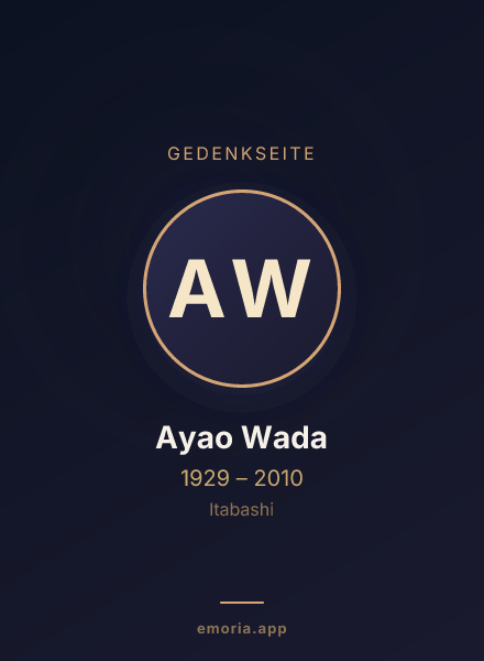 Gedenkportrait von Ayao Wada