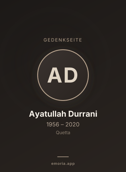 Gedenkportrait von Ayatullah Durrani