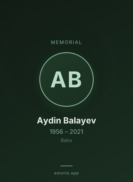 Memorial portrait of Aydin Balayev