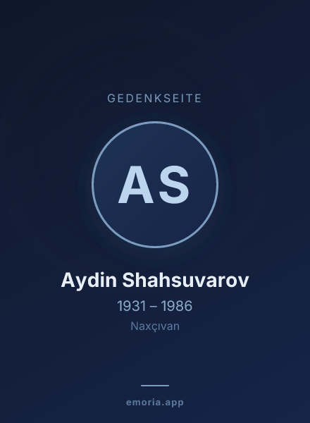 Gedenkportrait von Aydin Shahsuvarov