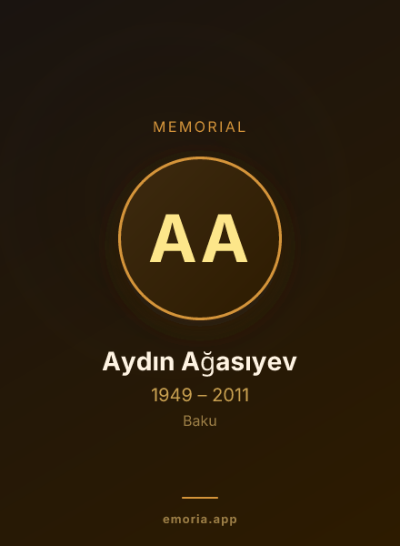 Memorial portrait of Aydın Ağasıyev