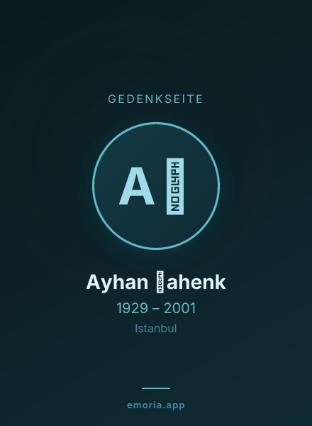 Gedenkportrait von Ayhan Şahenk