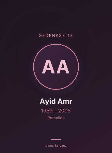 Gedenkportrait von Ayid Amr