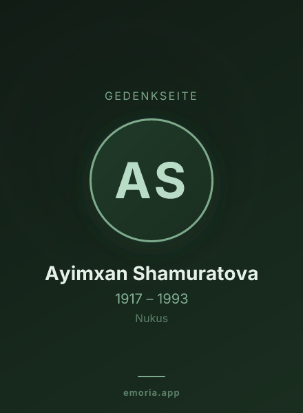 Gedenkportrait von Ayimxan Shamuratova