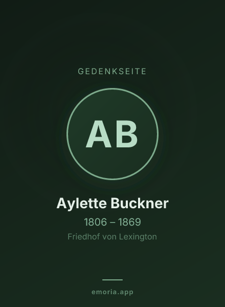 Gedenkportrait von Aylette Buckner