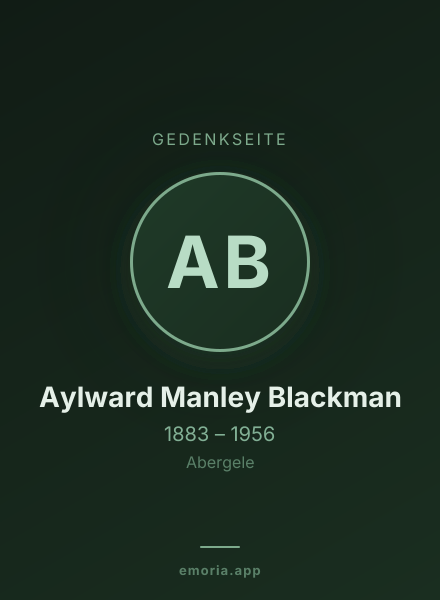 Gedenkportrait von Aylward Manley Blackman