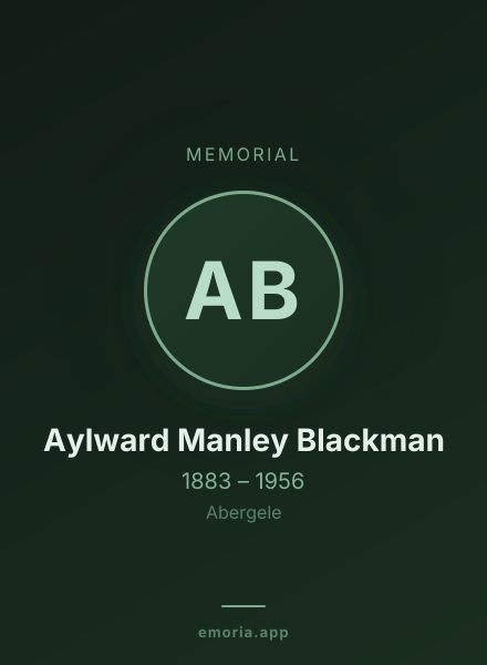 Memorial portrait of Aylward Manley Blackman
