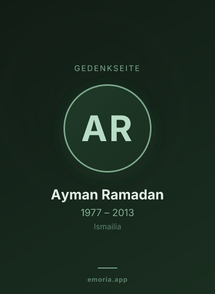 Gedenkportrait von Ayman Ramadan