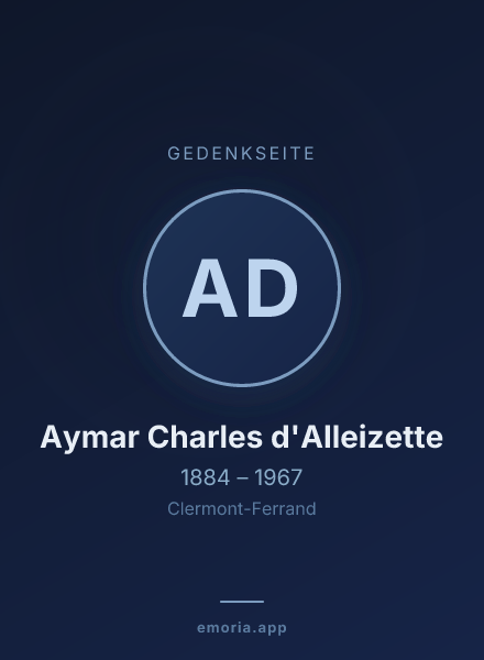 Gedenkportrait von Aymar Charles d'Alleizette