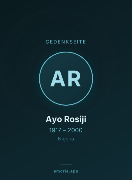 Gedenkportrait von Ayo Rosiji