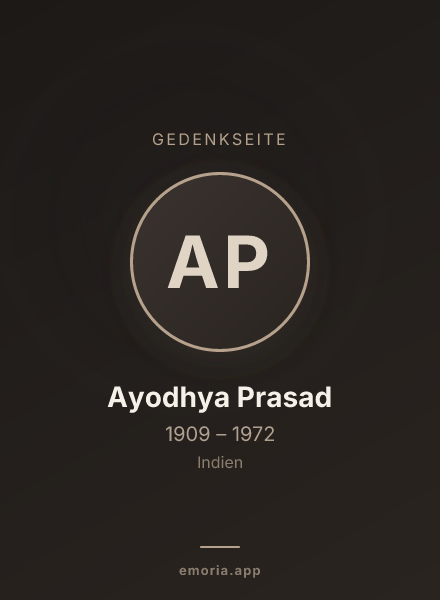 Gedenkportrait von Ayodhya Prasad