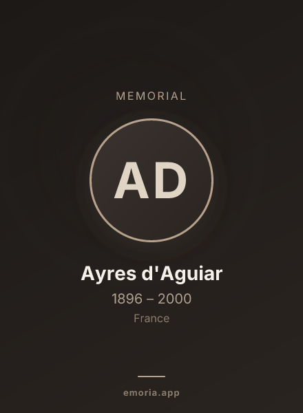 Memorial portrait of Ayres d'Aguiar