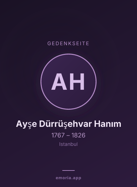 Gedenkportrait von Ayşe Dürrüşehvar Hanım