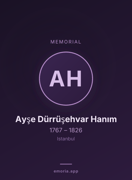 Memorial portrait of Ayşe Dürrüşehvar Hanım