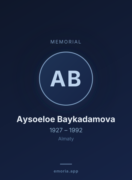 Memorial portrait of Aysoeloe Baykadamova