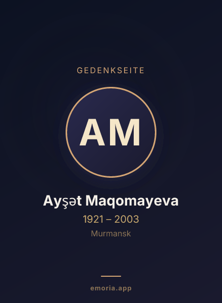 Gedenkportrait von Ayşət Maqomayeva