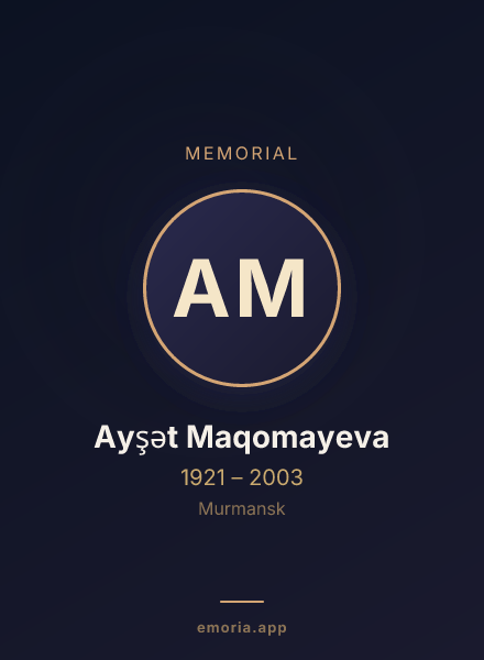 Memorial portrait of Ayşət Maqomayeva
